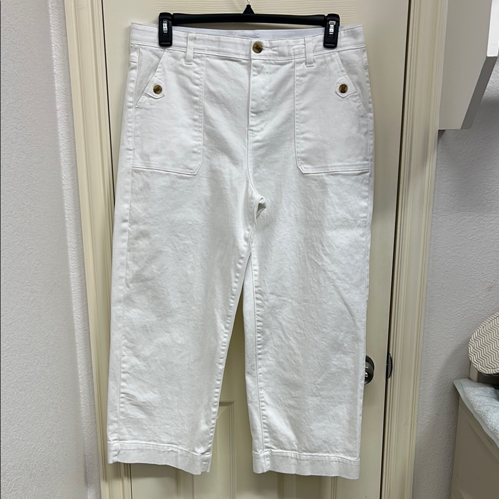 Women's White Cropped Jeans